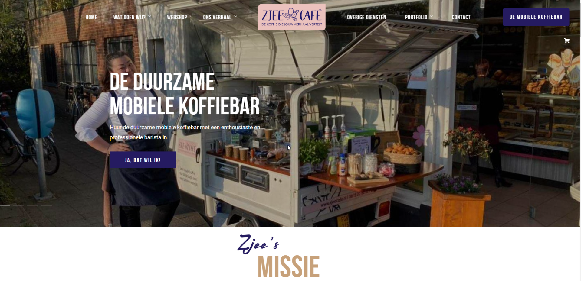 Webshop voor mobiele koffiebar